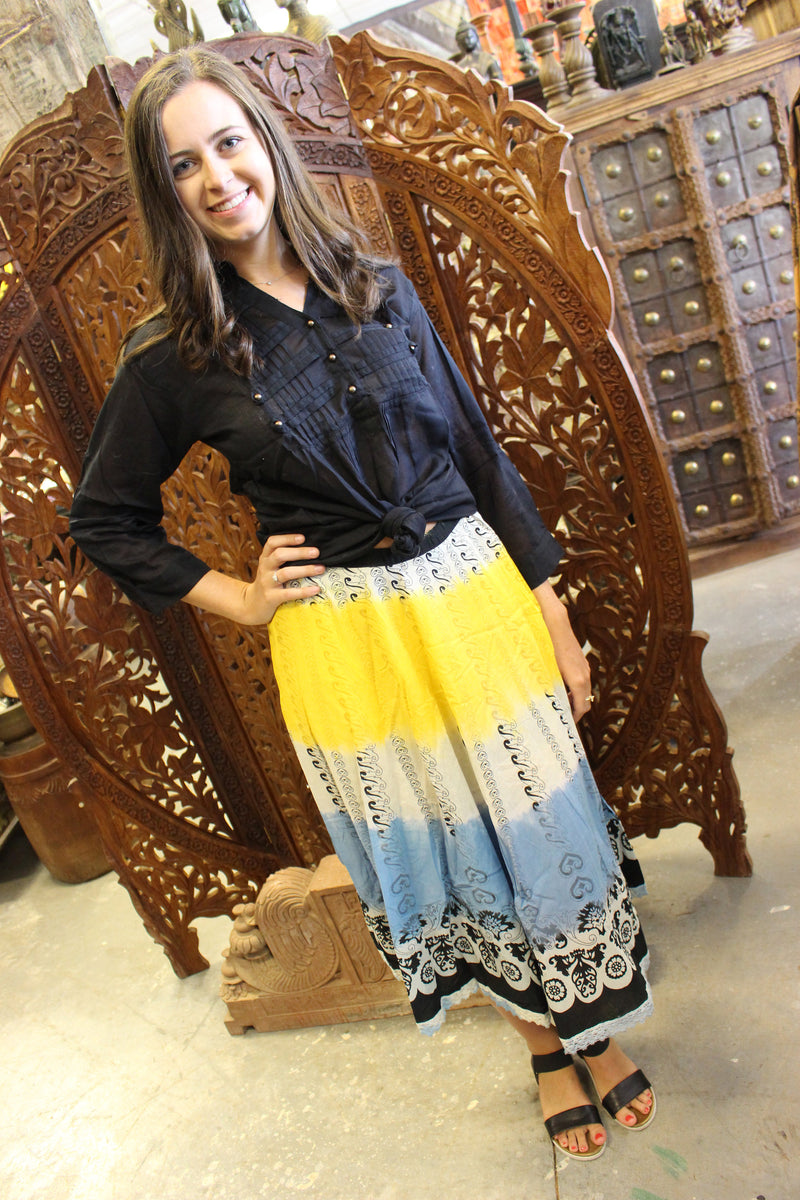 Shirt with traditional store skirt