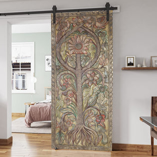  Holistic Wellness Carved Barn Doors - New Arrivals | Mogul Interior