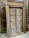 1800s Antique India Door Hand Carved Teak Wood Farmhouse Style