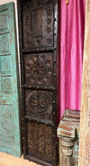 Antique Lotus Carved Double Doors Vintage Teak Garden Doors 80x38