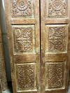 Antique Carved Wood Doors Sliding Double Barn Door, 80x42