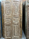 Antique India Carved Double Doors Rustic Vintage Teak Doors 80x33.5