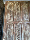 Vintage Limewash Carved Doors Sliding Door Artistic Barn Door 96x36