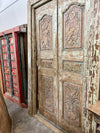 Antique India Carved Double Door with Frame Vintage Door 85x52