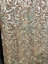 Pearl Accents Lotus Carved Sliding Barn Door Vintage Door King Headboard 80