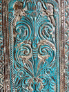 Artistic Carved Tree of Life Barn Door Blue Sliding Barndoor, 84