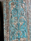 Artistic Carved Tree of Life Barn Door Blue Sliding Barndoor, 84