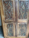 Hand Carved Wood Sliding Barn Door Vintage Roses Carved Barndoor 84x36