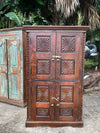 Antique Storage Cabinet 4 Door Warm Earthy Vintage Country Armoire 66x40