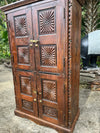 Antique Storage Cabinet 4 Door Warm Earthy Vintage Country Armoire 66x40