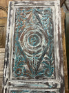 Vintage Carved Wood Sliding Barn Door Lotus Zen Balance door 84x36