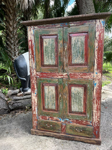  Vintage Armoire Rustic Ranch Farmhouse 4 Door Antique Storage Cabinet