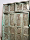 Antique Carved Door Indo French Vintage Teak Double Hinged Doors 98x69