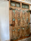 Antique Doors Carved Exterior Teak Veranda Double Hinged Door Original Hardware