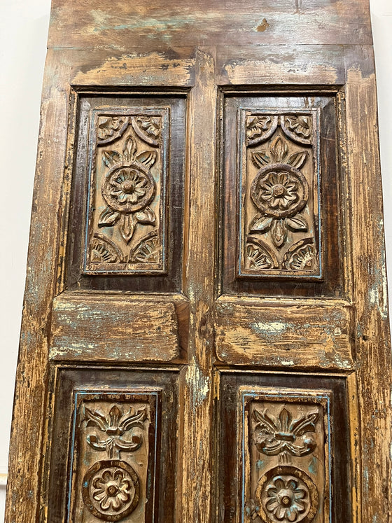 Antique Floral Carved Door Single Sliding Pantry Door Mexican Style Interior Door 80x22