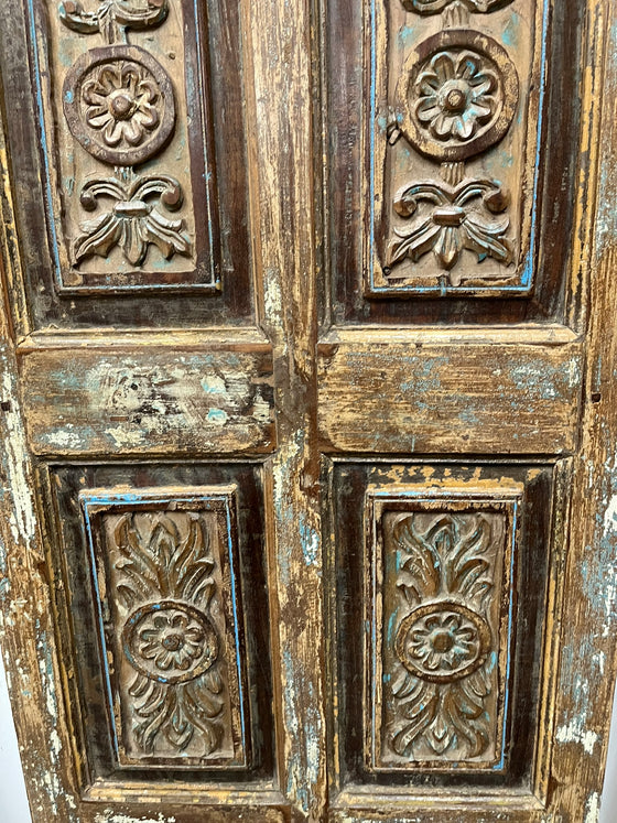 Antique Floral Carved Door Single Sliding Pantry Door Mexican Style Interior Door 80x22