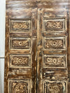 Antique Carved Door Wooden Double Doors Floral Carved Sliding Barn Door 80x36