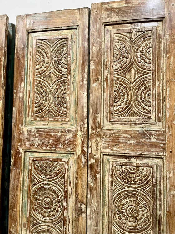 Antique Double Doors Vintage Carved Architectural Indian Doors 81x42