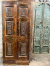 Antique Barn Doors Farmhouse Mid-Century Hand Carved Wood Door 80x33