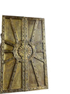 Vintage Brass Cladded Door Panel with Floral Carving Double Doors 80