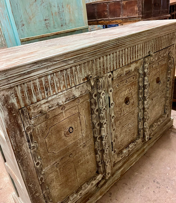 Antique Carved Sideboard Buffet Farmhouse Credenza 65x36