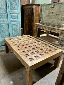  Antique Lotus Ceiling Coffee Table Reclaimed Farmhouse Large Table 57x36