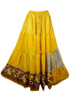 Womens butterscotch Yellow Beach Maxi Skirt Patchwork Boho Skirts S/M