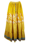 Womens Corn Yellow Beach Maxi Skirt Patchwork Boho Stylish Skirts S/M