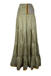 Women's Skirt White, Yellow Floral printed Long Skirt Stylish Boho Skirts S/M