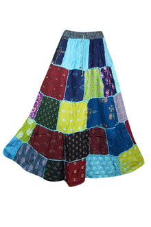  Vibrant Patchwork Boho Maxi Skirt – Handmade, Colorful Dori Skirt  S/M/L