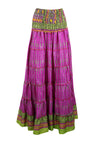 Bohemian Hot Pink Summer Beach Maxi Skirt Stylish Boho Skirt Dress S/M