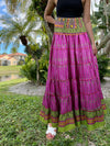 Bohemian Hot Pink Summer Beach Maxi Skirt Stylish Boho Skirt Dress S/M