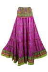 Bohemian Hot Pink Summer Beach Maxi Skirt Stylish Boho Skirt Dress S/M