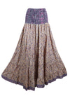 Bohemian lavender Floral Summer Beach Maxi Skirt Stylish Boho Skirt Dress S/M