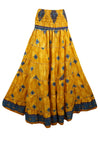 Bohemian Gold Yellow Summer Beach Maxi Skirt Stylish Boho Skirt Dress S/M