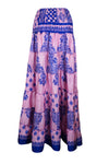 Summer Mauve Purple Floral Beach Maxi Skirt Patchwork Boho Skirt Dress S/M