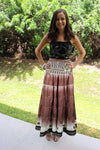 Bohemian Caramel  Floral Summer Beach Maxi Skirt Stylish Boho Skirt Dress S/M