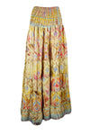 Bohemian Daffodil Yellow Summer Beach Maxi Skirt Stylish Boho Skirt Dress S/M