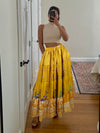 Bohemian Gold Yellow Summer Beach Maxi Skirt Stylish Boho Skirt Dress S/M