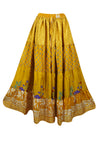 Bohemian Gold Yellow Summer Beach Maxi Skirt Stylish Boho Skirt Dress S/M