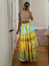 Bohemian Yellow, Blue Summer Beach Maxi Skirt Stylish Boho Skirt Dress S/M