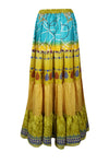 Bohemian Yellow, Blue Summer Beach Maxi Skirt Stylish Boho Skirt Dress S/M