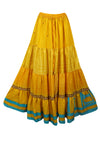 Bohemian Honey Yellow Summer Beach Maxi Skirt Stylish Boho Skirt Dress S/M