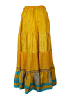 Bohemian Honey Yellow Summer Beach Maxi Skirt Stylish Boho Skirt Dress S/M