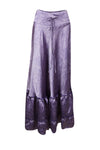 Womens Stylish  Purple Beach Maxi Skirt Tiered Ruffle Boho Skirt ML