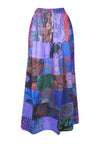 Blue & Purple Floral Patchwork Boho Maxi Skirt – Handmade & Free-Spirited S/M/L