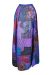 Blue & Purple Floral Patchwork Boho Maxi Skirt – Handmade & Free-Spirited S/M/L