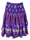 Womens Summer Ruched Skirt Medium Violet  Beach Recycle Silk Skirts S/M