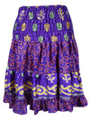 Womens Summer Ruched Skirt Medium Violet  Beach Recycle Silk Skirts S/M