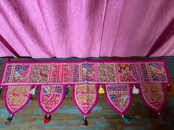 Pink Decorative Wall Hanging Window Topper Toran Bohemian Home Decor